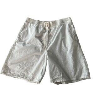 Vintage 80s Woolrich Woman White Cotton Elastic Waist Shorts Size L Pocketed